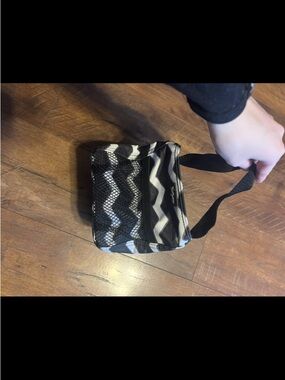 Thirty-One Littles Carry-All Caddy in a black and white chevron print